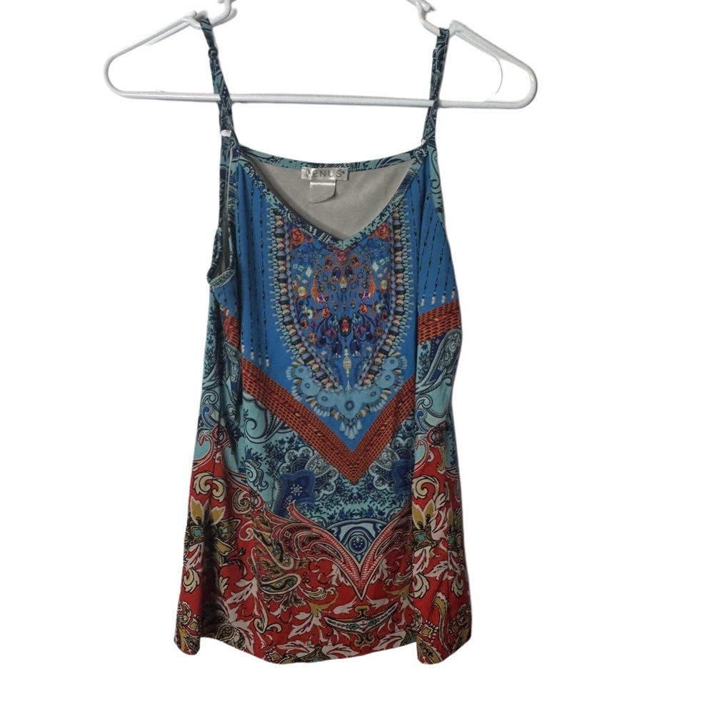 VENUS Blue and Red Patterned Camisole